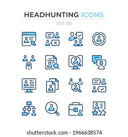 Headhunting icons. Vector line icons set. Premium quality. Simple thin line design. Modern outline symbols collection, pictograms.