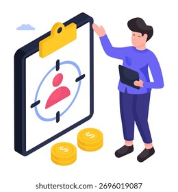 A Headhunting illustration, editable vector 