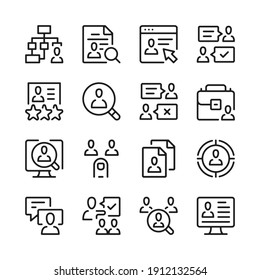 Headhunting line icons set. Modern graphic design concepts, simple outline elements collection. Vector line icons