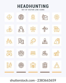 Headhunting line icons. Trendy stroke signs for website, apps and UI. Premium set of line icons. Outline isolated signs.