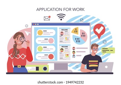Headhunting online service or platform. Idea of business recruitment