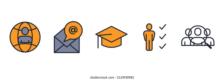 Headhunting And Recruiting elements set icon symbol template for graphic and web design collection logo vector illustration