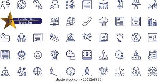 Headhunting And Recruiting minimal thin line web