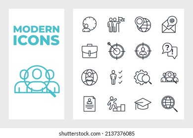 Headhunting And Recruiting set icon symbol template for graphic and web design collection logo vector illustration