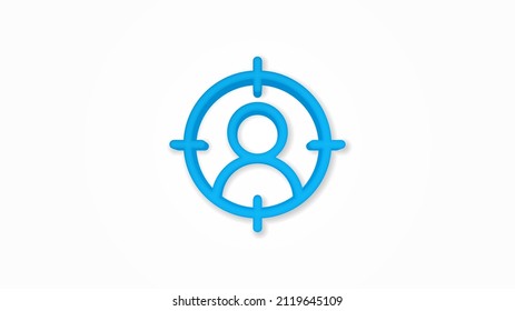 Headhunting, recruitment, resume search, job, selecting staff 3d line flat icon. Realistic vector illustration. Pictogram isolated. Top view. Colorful transparent shadow design.