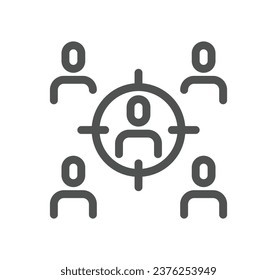 Headhunting related icon outline and linear vector.