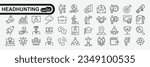 Headhunting set of web icons in line style. Recruitment icons for web and mobile app. Career, resume, job hiring, candidate, HR, business, headhunting, recruitment.	