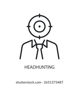 Headhunting thin line vector icons.