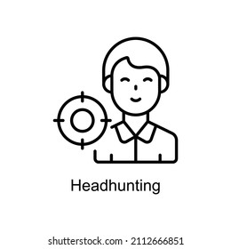 Headhunting vector Outline icon for web isolated on white background EPS 10 file