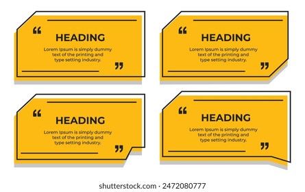 Heading or comment text frame simple flat banner template vector illustration