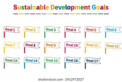 Heading label set in SDG colors, flag, flag type