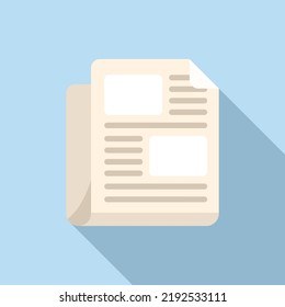 Heading newspaper icon flat vector. News paper. Folded story