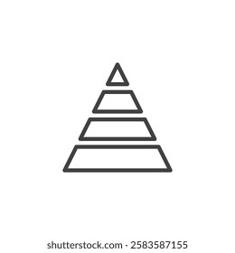 Heading tags line icon. linear style sign for mobile concept and web design. Diagram pyramid outline vector icon. Symbol, logo illustration. Vector graphics