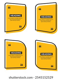 Heading text frame outline minimal style vector illustration set