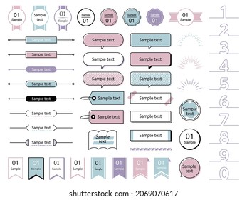 Heading title design vector set