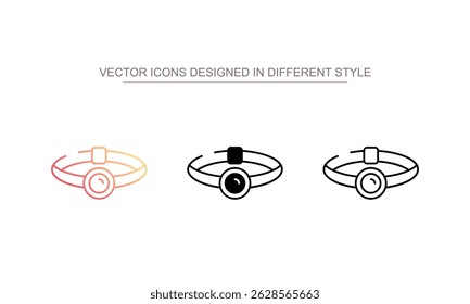 Headlamp icon design with white background stock illustration