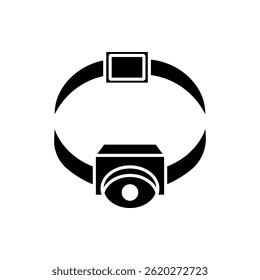 Headlamp icon flat style isolated. Vector