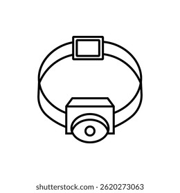 Headlamp icon flat style isolated. Vector