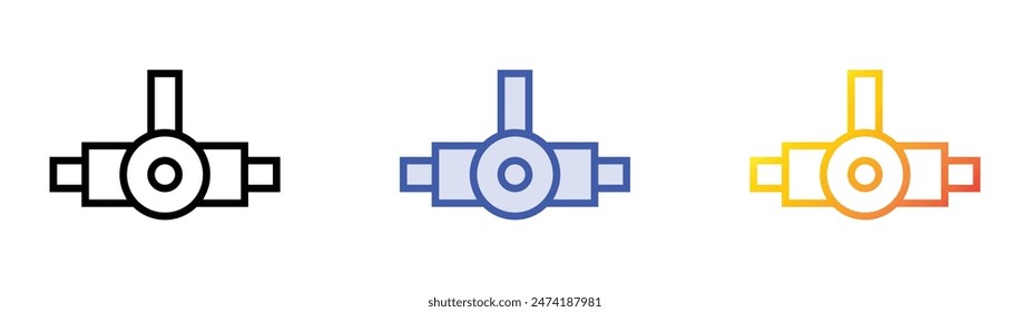 headlamp icon. Linear, Blue Fill and Gradient Style Design Isolated On White Background