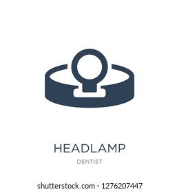 headlamp icon vector on white background, headlamp trendy filled icons from Dentist collection, headlamp vector illustration
