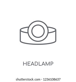 Headlamp linear icon. Modern outline Headlamp logo concept on white background from Dentist collection. Suitable for use on web apps, mobile apps and print media.