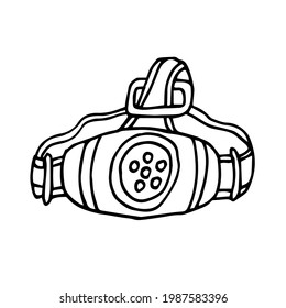 Headlamp on a white background is isolated