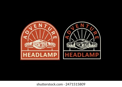 headlamp outdoor logo design for wildlife adventure and survival kit sport business
