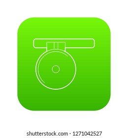 Headlamp reflector icon green vector isolated on white background