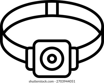 Diseño de Vector de faro en estilo moderno, concepto de equipo de iluminación nocturna y de supervivencia, ilustración de aventura al aire libre. Icono de línea