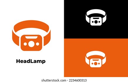headlamp vector icon color simple design, symbol camping