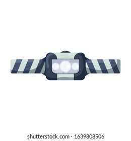 Headlamp vector icon.Cartoon vector icon isolated on white background headlamp.