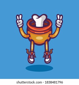 headless cool mascot illustration vector