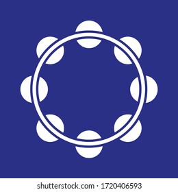 Headless tambourine musical instrument flat vector icon for music apps and websites. EPS 10 Vector illustration.