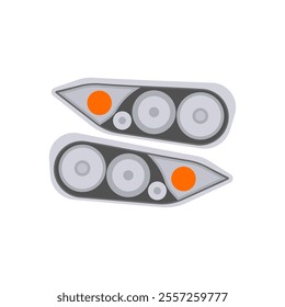 Headlight, Automotive Flat Illustration Isolated