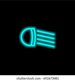 Headlight blue glowing neon ui ux icon. Glowing sign logo vector