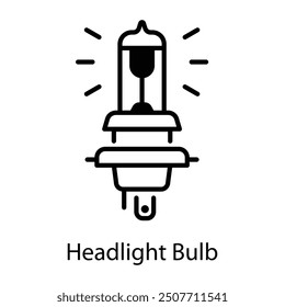 Headlight bulb icon designed in linear style 