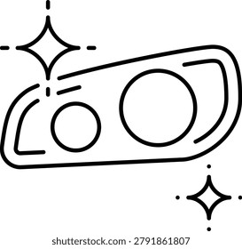 Headlight Cleaning Service Line Icon Vector Illustration for Vehicle Detailing and Restoration