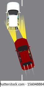 headlight flashing threatening driving.Vector material.