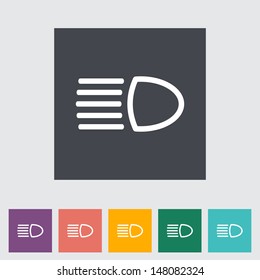 Headlight flat icon. Vector illustration.