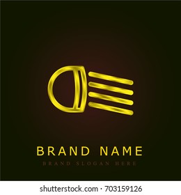 Headlight golden metallic logo