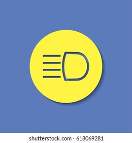 Headlight high beam symbol vector hmi dashboard flat icon
