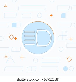 Headlight high beam symbol vector hmi dashboard flat icon