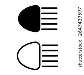 Headlight icon with car light symbol, front vehicle illumination, automotive design for headlights and vehicle lighting system icon