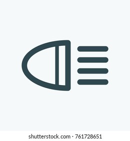 Headlight Icon, Car Light Vector Icon