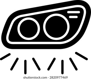 Headlight Icon Element For Design