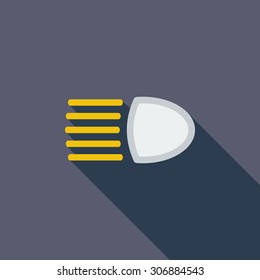 Headlight icon. Flat vector related icon with long shadow for web and mobile applications. It can be used as - logo, pictogram, icon, infographic element. Vector Illustration.