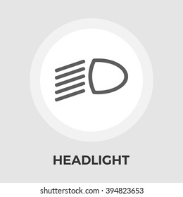 Headlight icon vector. Flat icon isolated on the white background. Editable EPS file. Vector illustration.