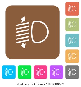 Headlight level adjustment flat icons on rounded square vivid color backgrounds.