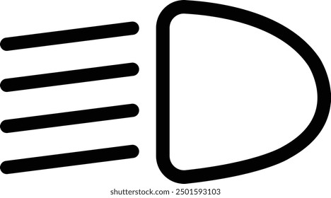 Scheinwerfer, Leuchtanzeige Armaturenbrett lineares Symbol. Vektor-Fernlicht. Autolichtsymbol. Fahrzeug Armaturenbrett Indikator umfassen hoch-und Abblendlicht und verstellbaren Scheinwerfer einzeln auf transparentem Hintergrund.