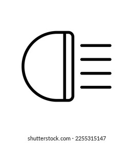 Headlight outline vector icon isolated on white background. Headlight line icon for web, mobile and ui design